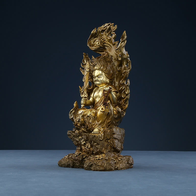 Nimara Ritual Acalanatha Buddha Figurine Serenity Copper Statue Home Offering Decoration
