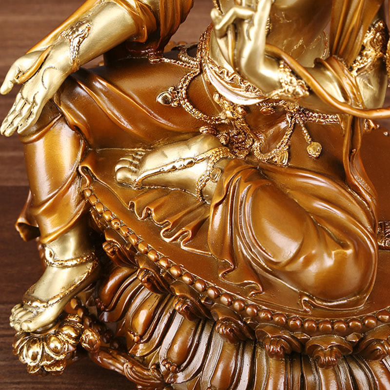 Nimara Ritual Bodhisattva Green Tara Figurine Protection Brass Copper Statue Home Offering Decoration