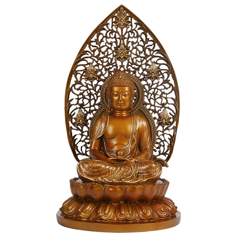 Nimara Ritual Sakyamuni Amitabha Medicine Buddha Figurine Serenity Copper Statue Home Offering Decoration