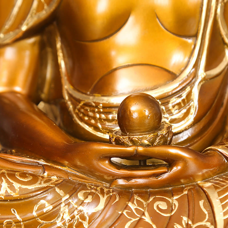 Nimara Ritual Sakyamuni Amitabha Medicine Buddha Figurine Serenity Copper Statue Home Offering Decoration
