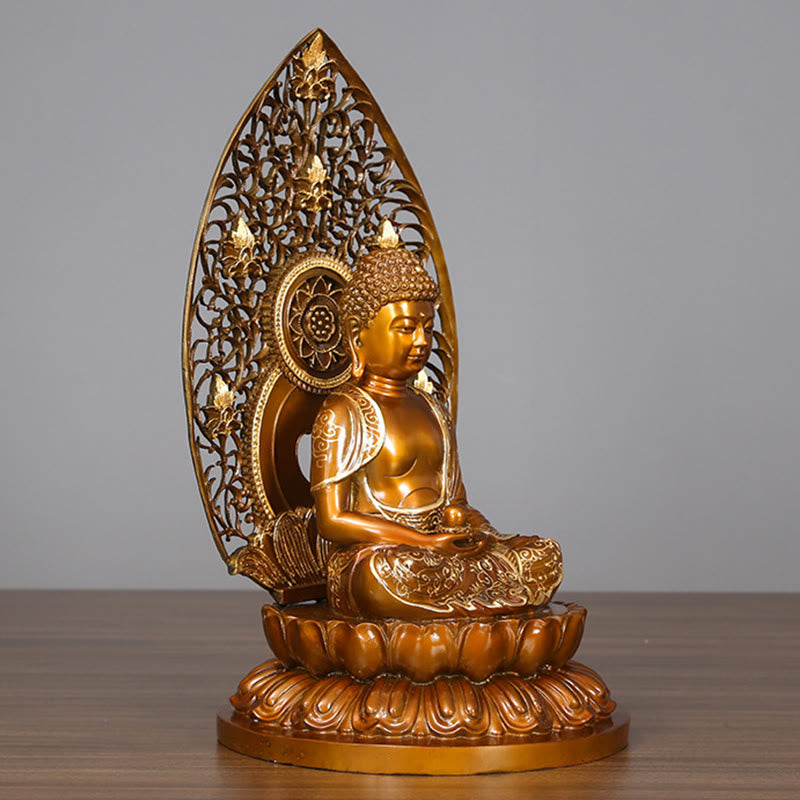 Nimara Ritual Sakyamuni Amitabha Medicine Buddha Figurine Serenity Copper Statue Home Offering Decoration