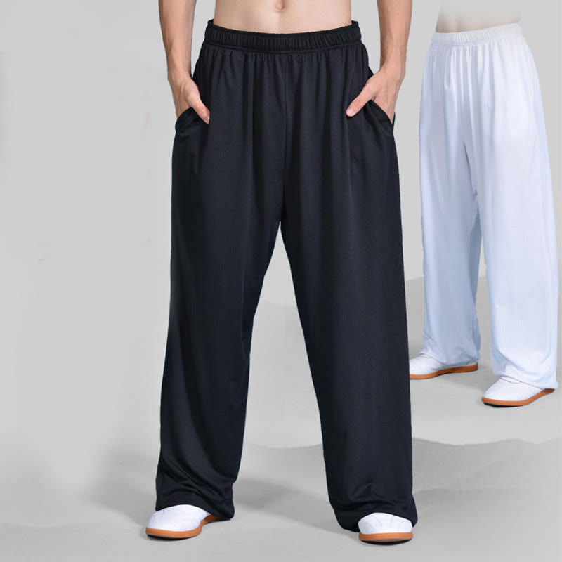 Nimara Ritual Summer Unisex Elastic Waist Tai Chi Qigong Practice Pants With Pockets