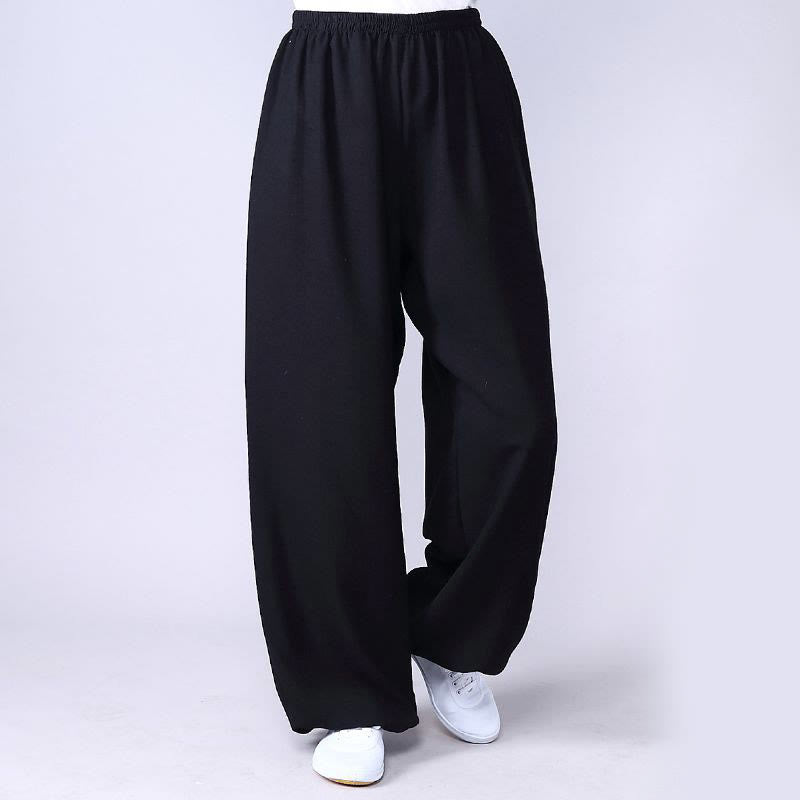 Nimara Ritual Summer Elastic Waist Tai Chi Qigong Practice Cotton Linen Unisex Pants