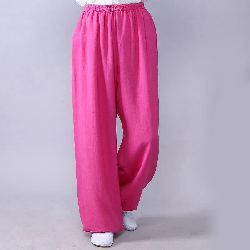 Nimara Ritual Summer Elastic Waist Tai Chi Qigong Practice Cotton Linen Unisex Pants