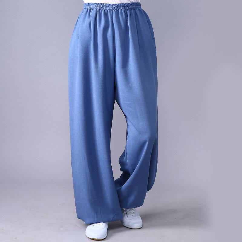 Nimara Ritual Summer Elastic Waist Tai Chi Qigong Practice Cotton Linen Unisex Pants