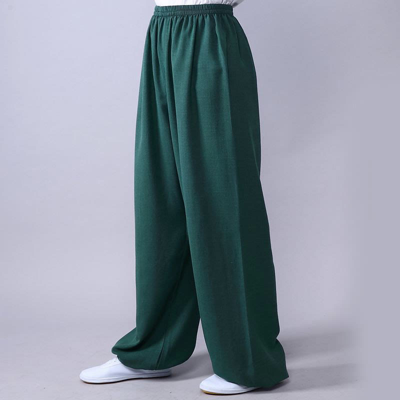 Nimara Ritual Summer Elastic Waist Tai Chi Qigong Practice Cotton Linen Unisex Pants