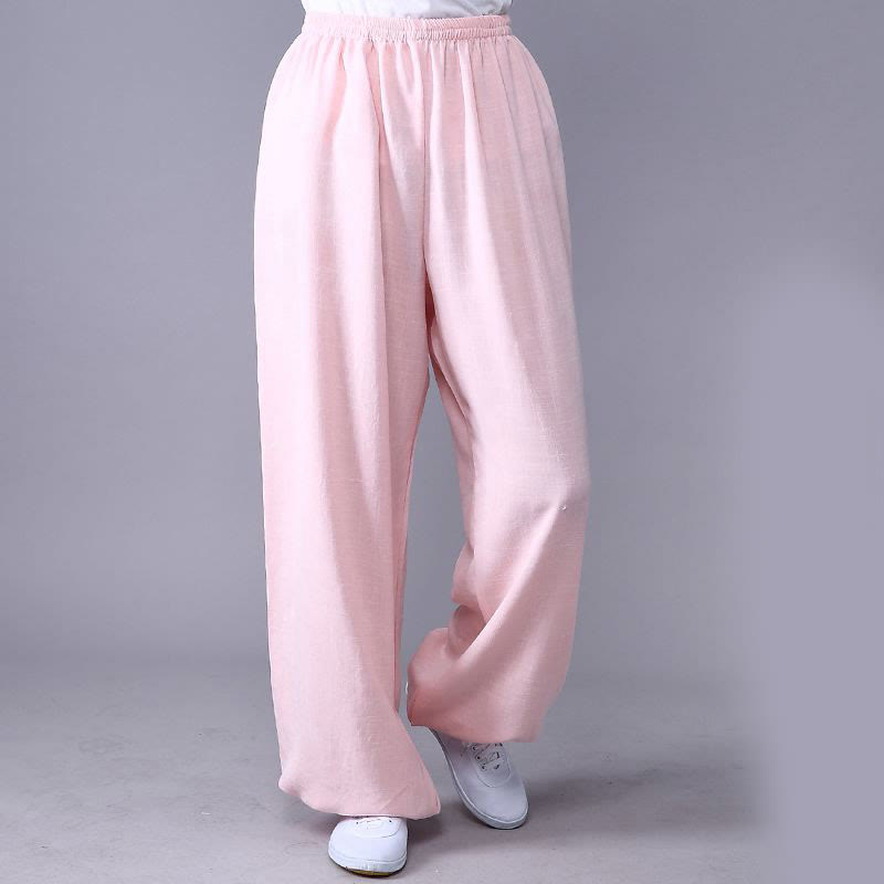 Nimara Ritual Summer Elastic Waist Tai Chi Qigong Practice Cotton Linen Unisex Pants