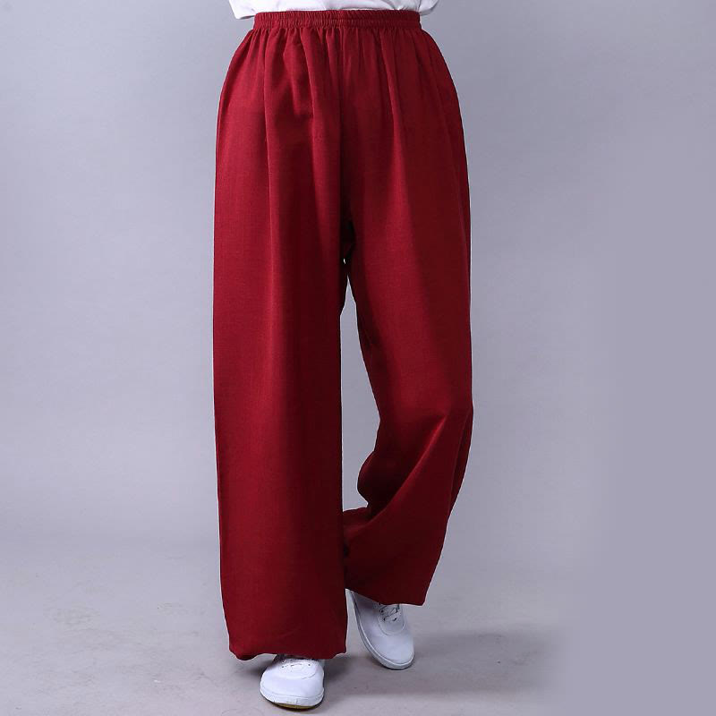 Nimara Ritual Summer Elastic Waist Tai Chi Qigong Practice Cotton Linen Unisex Pants