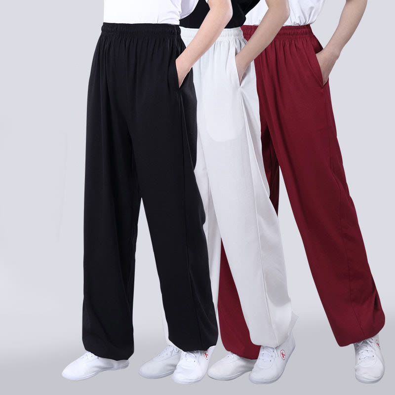 Nimara Ritual Summer Unisex Elastic Waist Tai Chi Qigong Practice Breathable Pants With Pockets