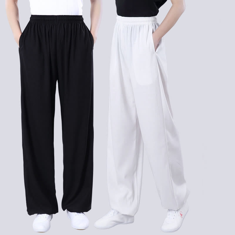 Nimara Ritual Summer Unisex Elastic Waist Tai Chi Qigong Practice Breathable Pants With Pockets