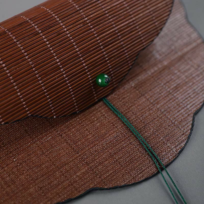 Nimara Ritual Chinese Style Handmade Bamboo Long Handle Portable Curlable Fan