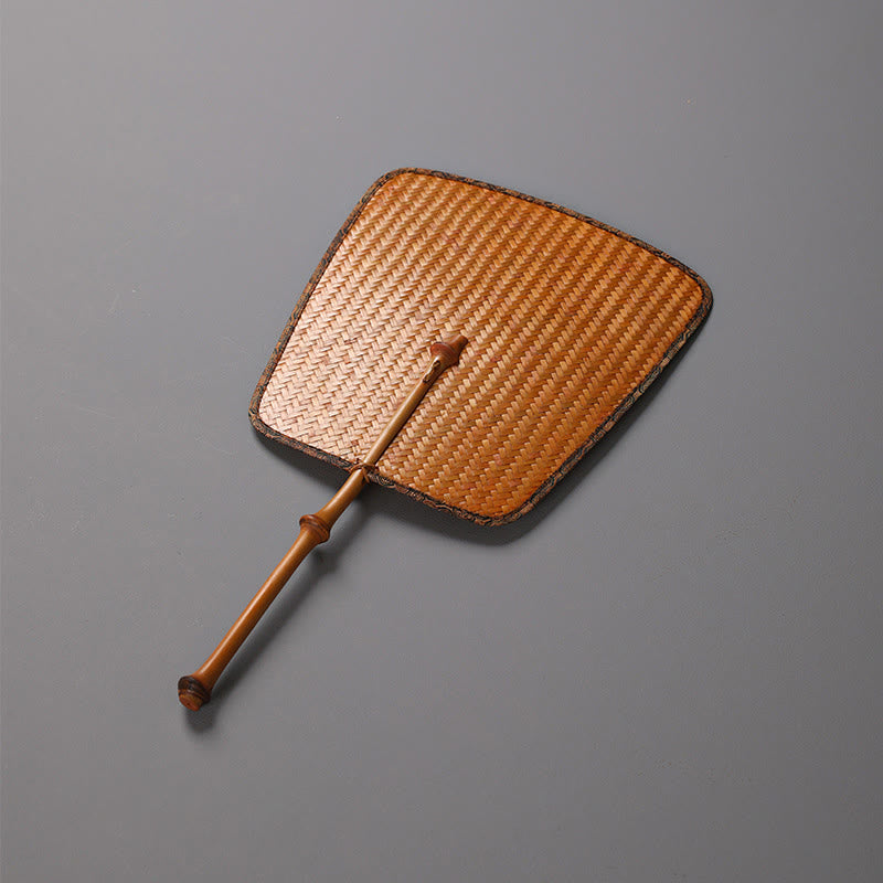 Nimara Ritual Chinese Style Handmade Bamboo Long Handle Fan