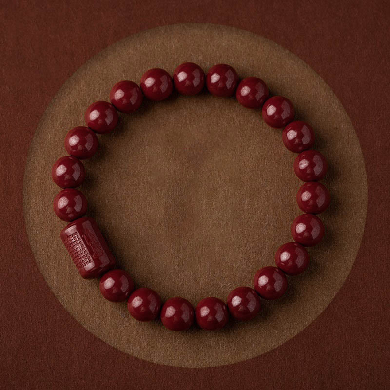 Nimara Ritual Natural Cinnabar Heart Sutra Blessing Bracelet