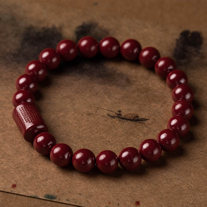 Nimara Ritual Natural Cinnabar Heart Sutra Blessing Bracelet
