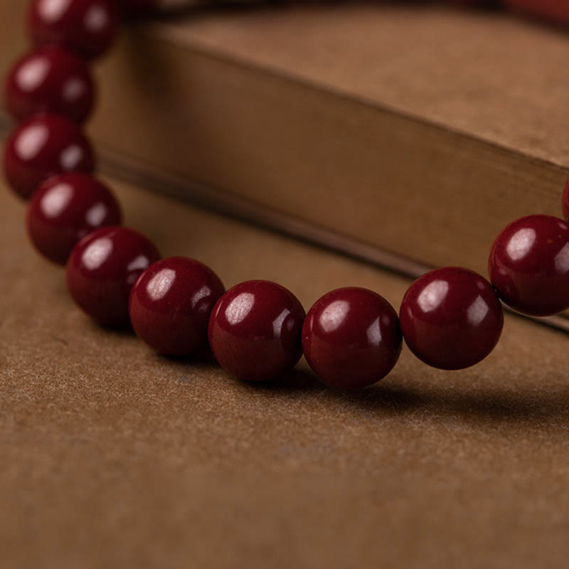 Nimara Ritual Natural Cinnabar Heart Sutra Blessing Bracelet