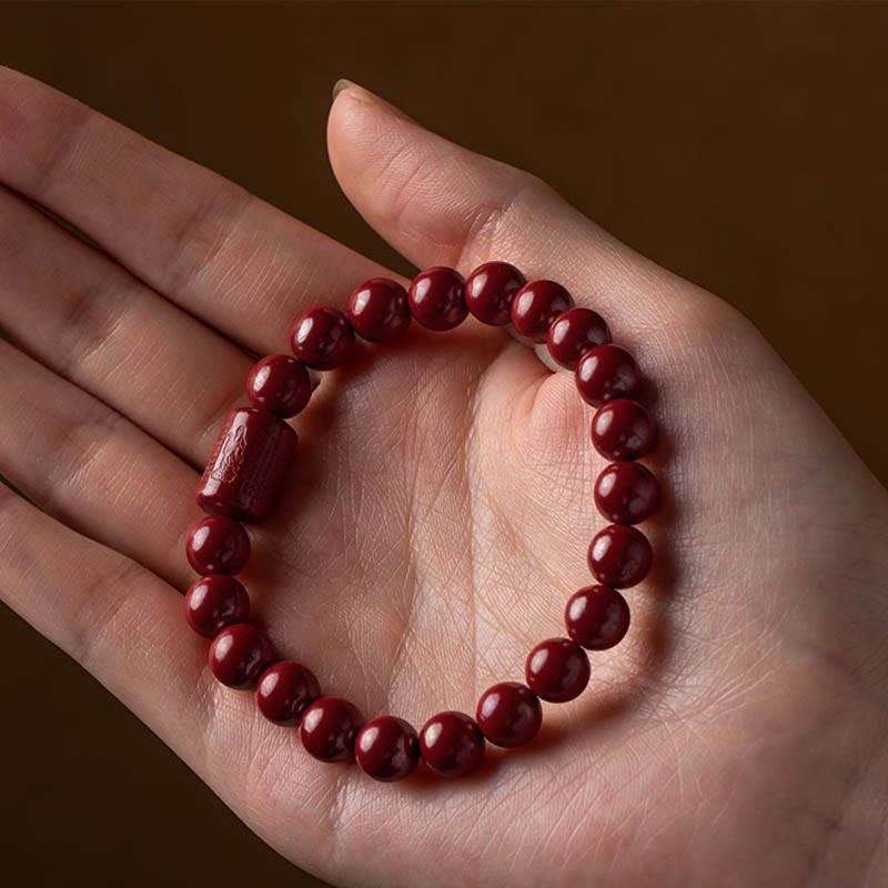 Nimara Ritual Natural Cinnabar Heart Sutra Blessing Bracelet