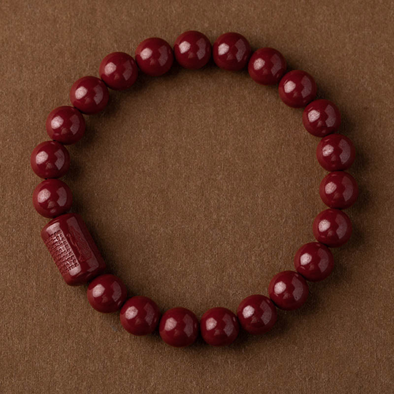 Nimara Ritual Natural Cinnabar Heart Sutra Blessing Bracelet