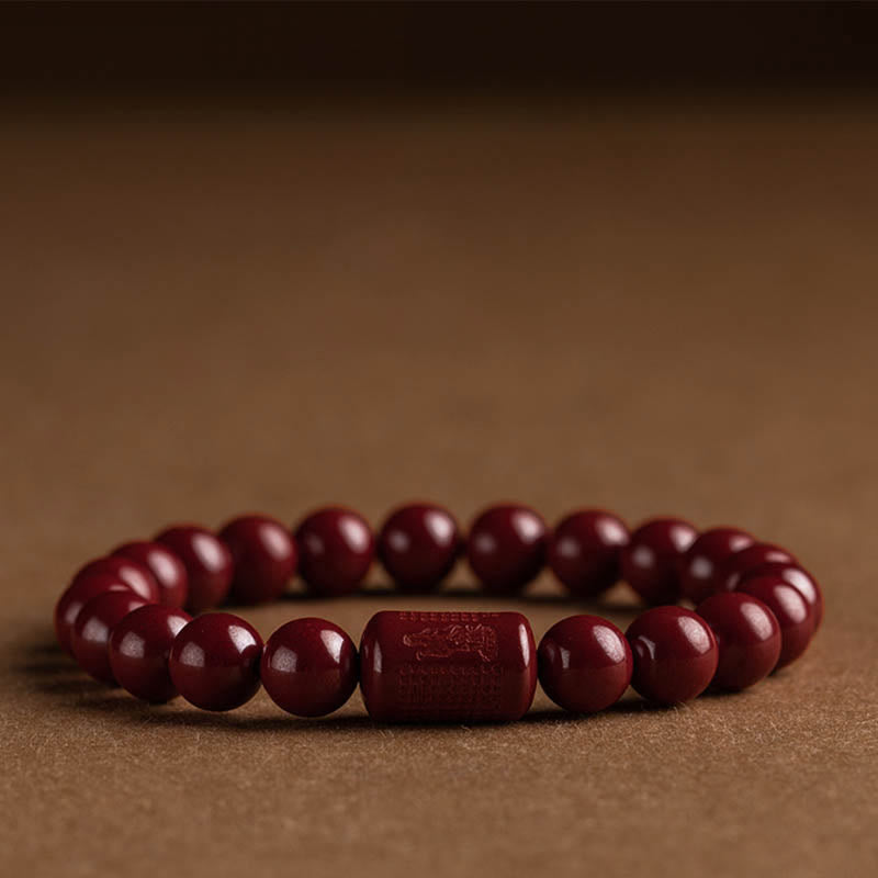 Nimara Ritual Natural Cinnabar Heart Sutra Blessing Bracelet