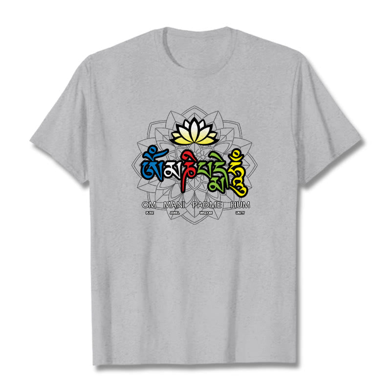 Nimara Ritual Om Mani Padme Hum Lotus Tee T-shirt