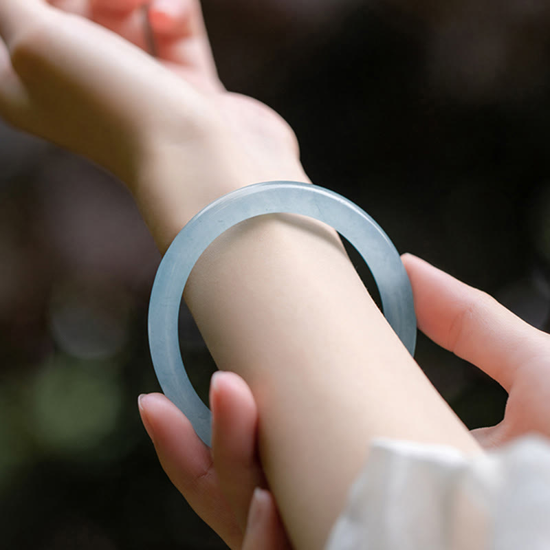 Nimara Ritual Natural Aquamarine Serenity Bangle Bracelet