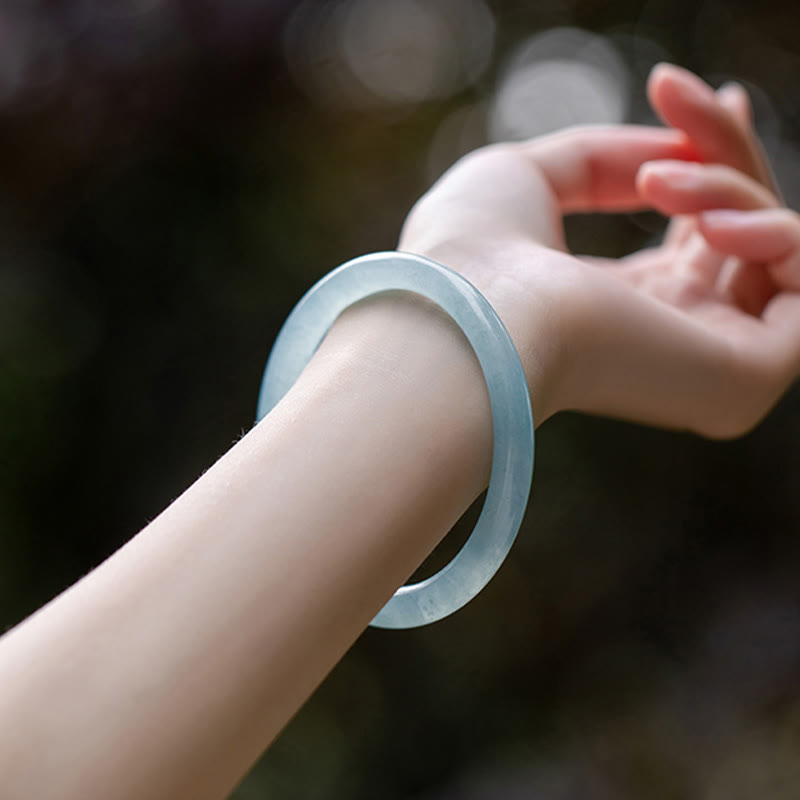 Nimara Ritual Natural Aquamarine Serenity Bangle Bracelet