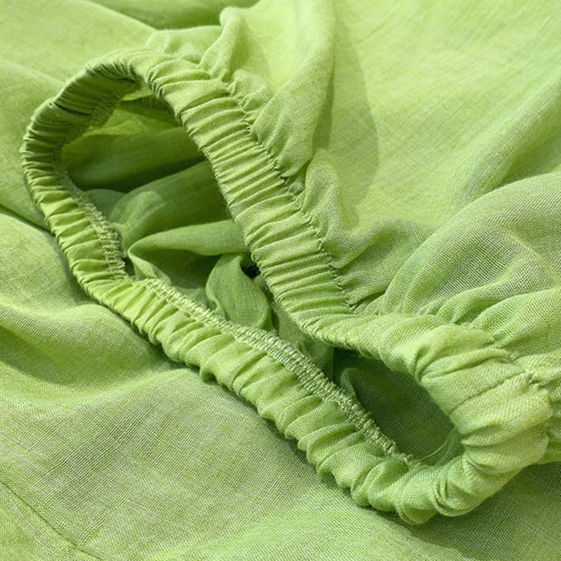 Nimara Ritual Summer Plain Color Linen Drawstring Pants With Pockets