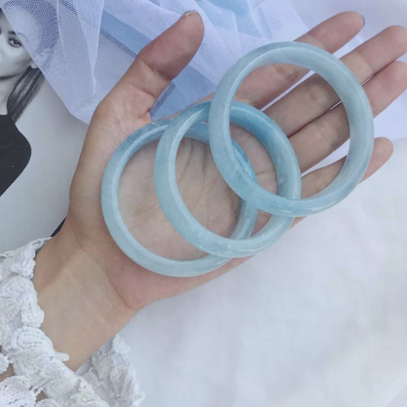 Nimara Ritual Natural Aquamarine Blessing Bangle Bracelet