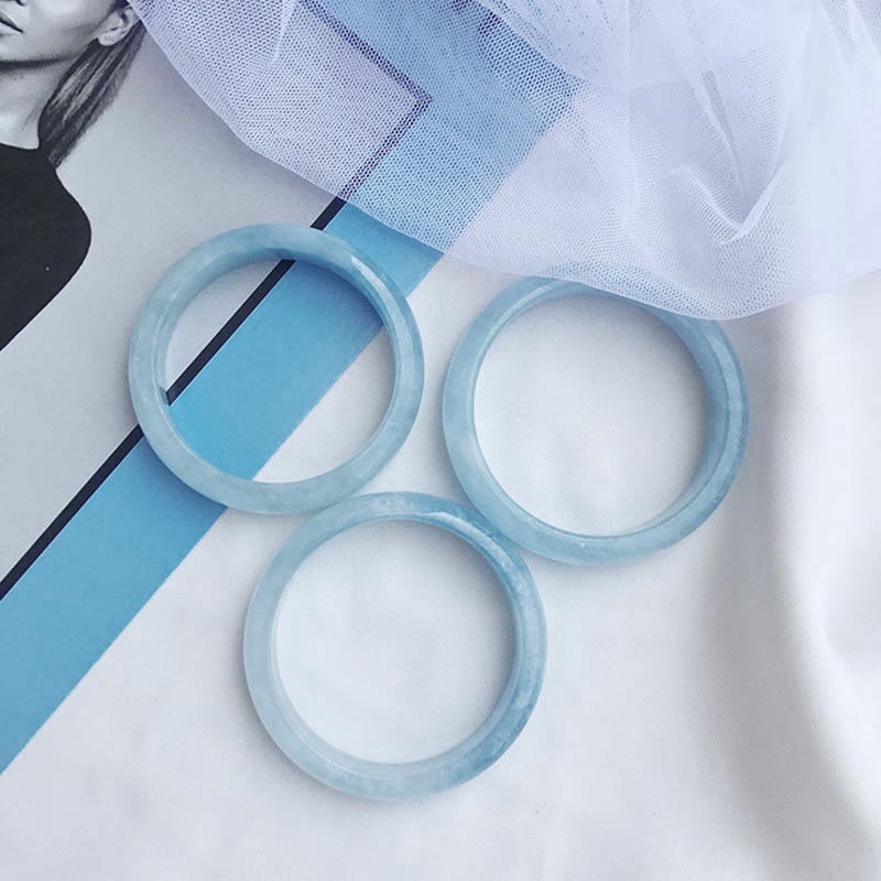 Nimara Ritual Natural Aquamarine Blessing Bangle Bracelet