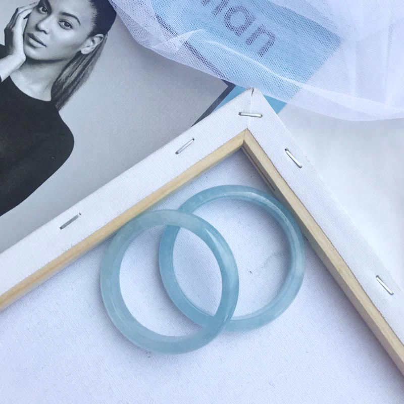 Nimara Ritual Natural Aquamarine Blessing Bangle Bracelet