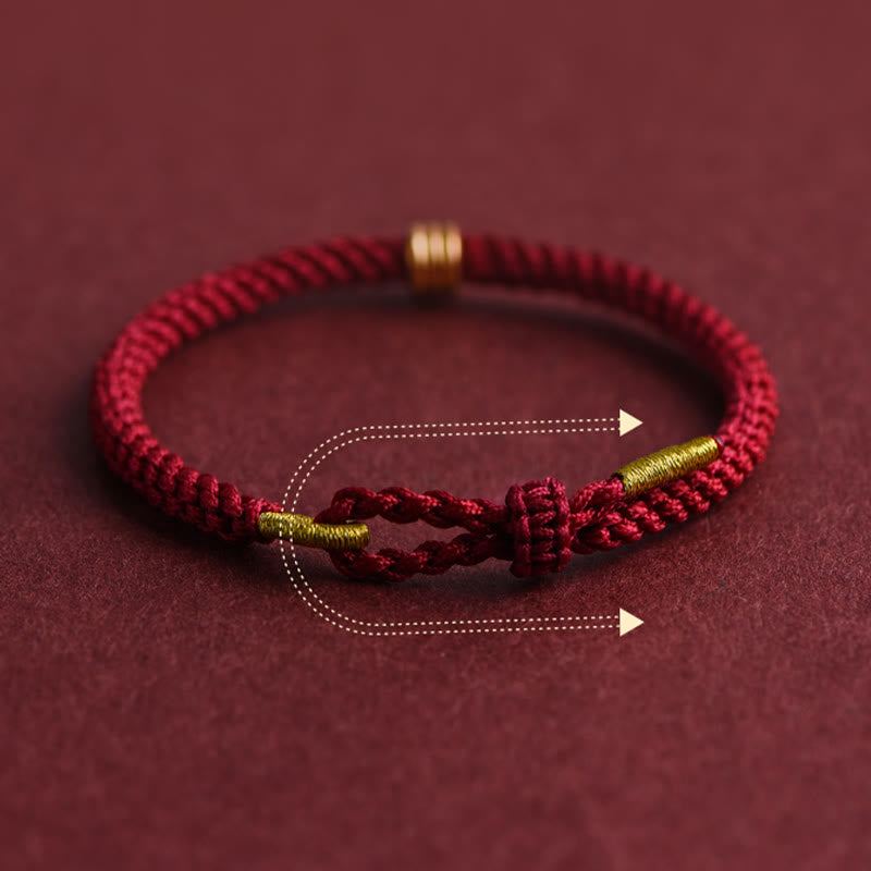 Nimara Ritual 999 Gold Triple Ring Design Handmade Connection Braided Rope Bracelet