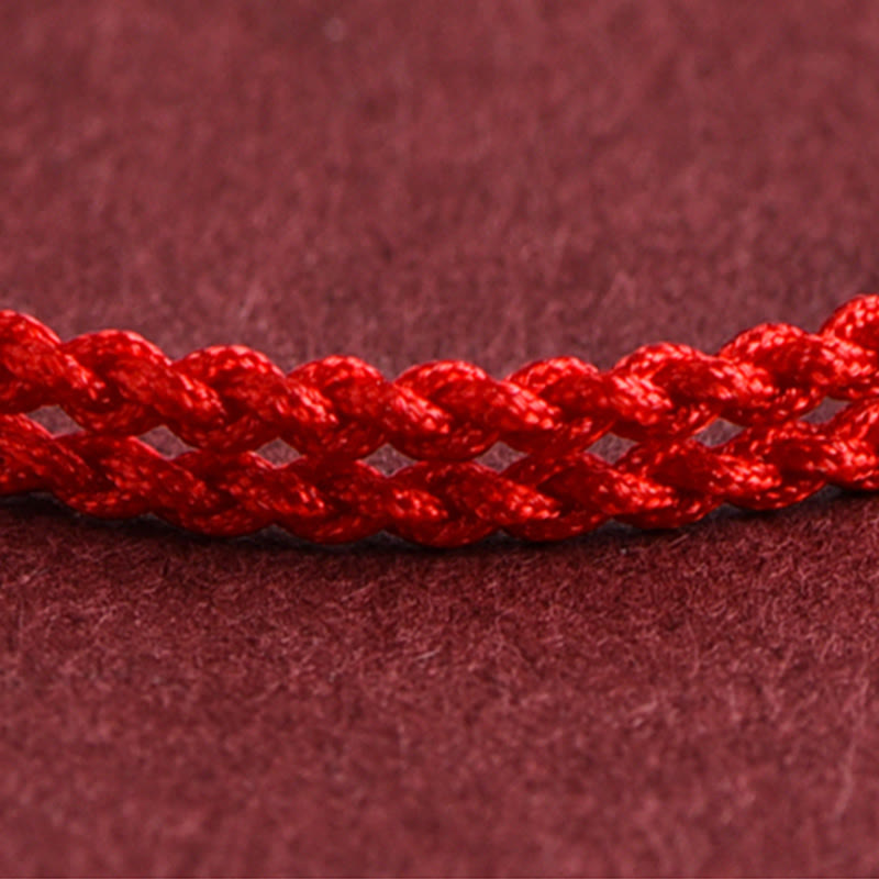 Nimara Ritual 999 Gold Small Peace Buckle Design Handmade Luck Braided Rope Bracelet Anklet