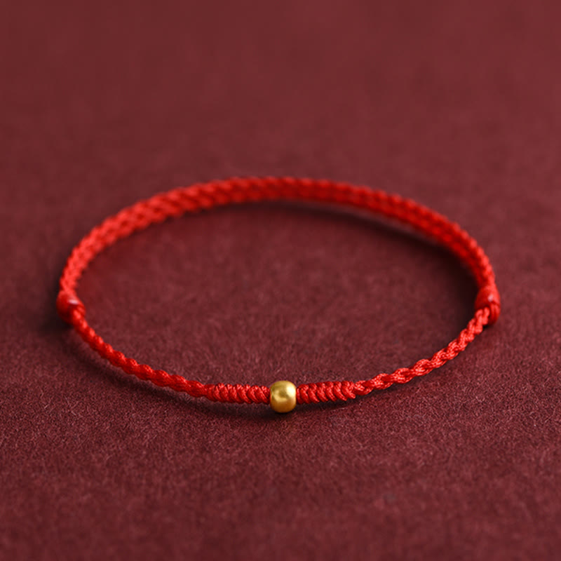 Nimara Ritual 999 Gold One Mini Bead Design Handmade Strength Braided Rope Bracelet Anklet