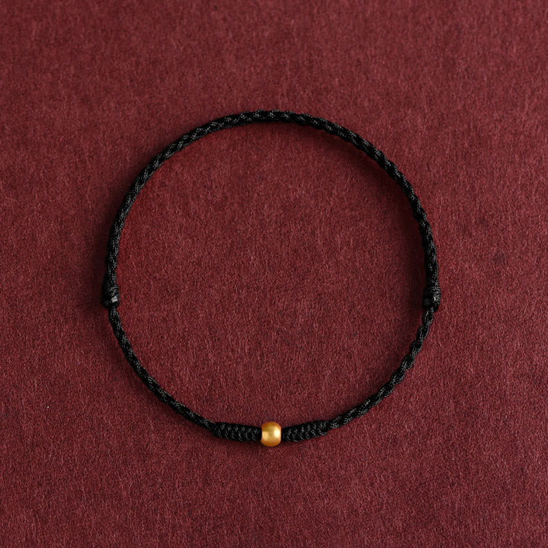 Nimara Ritual 999 Gold One Mini Bead Design Handmade Strength Braided Rope Bracelet Anklet