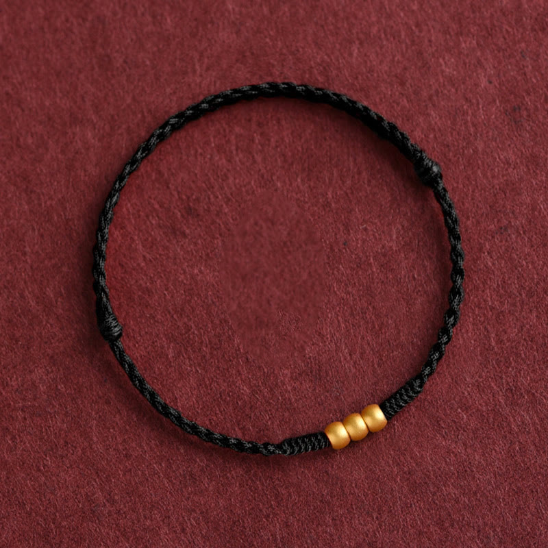 Nimara Ritual 999 Gold One Mini Bead Design Handmade Strength Braided Rope Bracelet Anklet