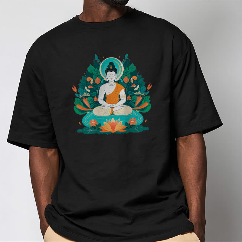Nimara Ritual Flower Grass Lotus Bodhisattva Tee T-shirt