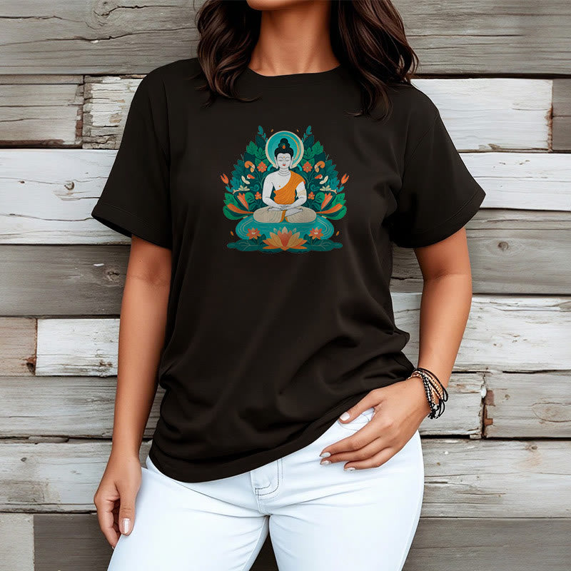 Nimara Ritual Flower Grass Lotus Bodhisattva Tee T-shirt