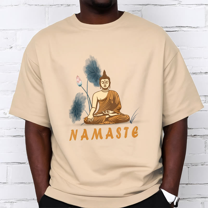 Nimara Ritual NAMASTE Buddha Lotus Leaf Tee T-shirt