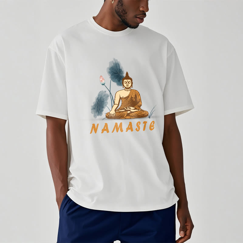 Nimara Ritual NAMASTE Buddha Lotus Leaf Tee T-shirt