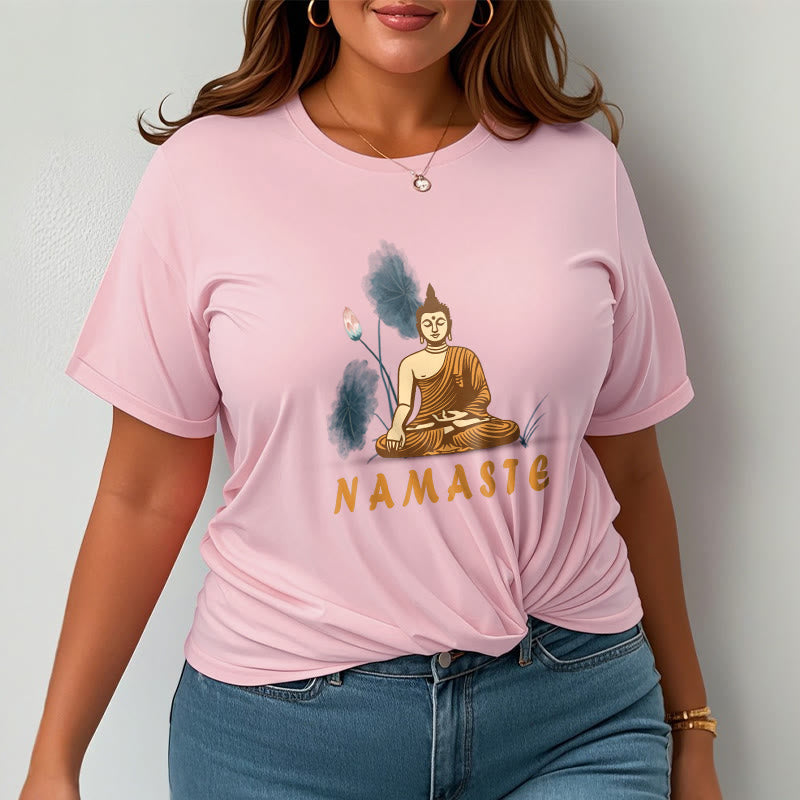 Nimara Ritual NAMASTE Buddha Lotus Leaf Tee T-shirt
