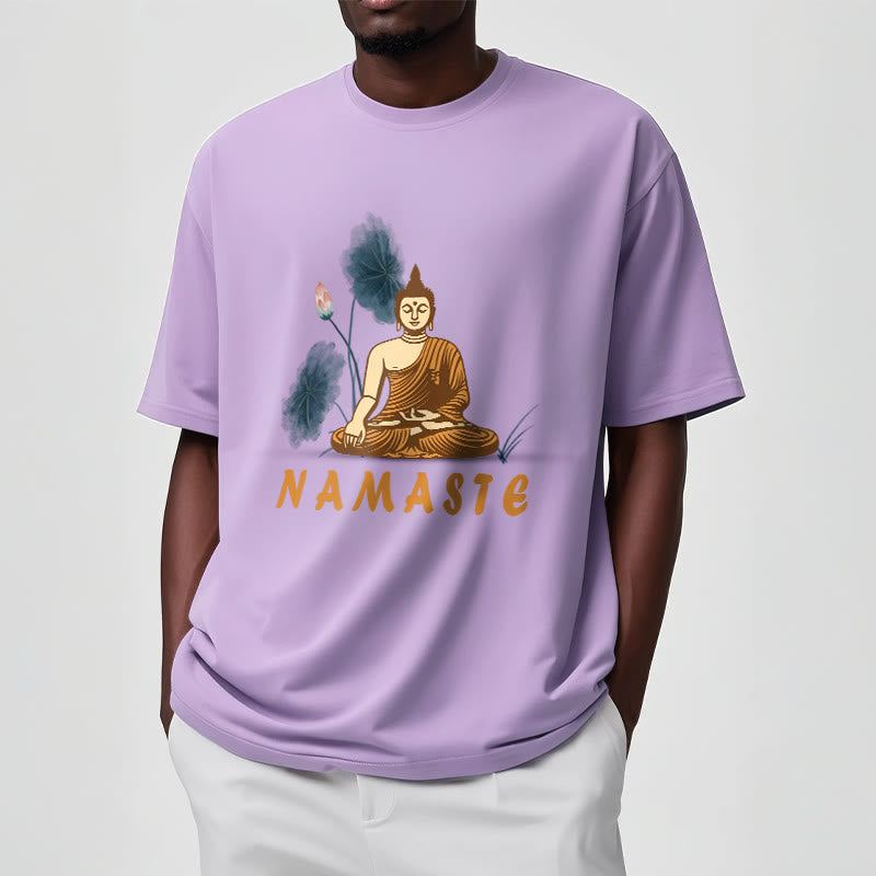 Nimara Ritual NAMASTE Buddha Lotus Leaf Tee T-shirt