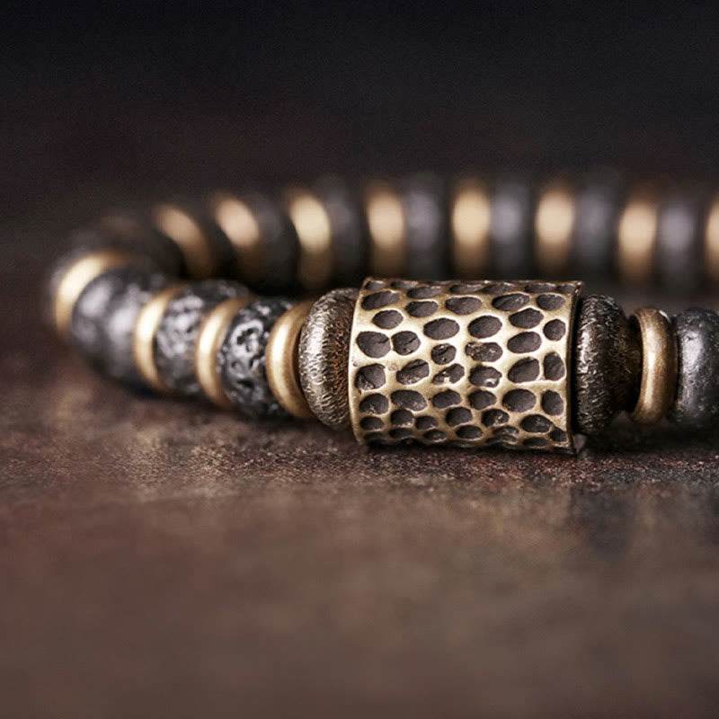 Nimara Ritual Vintage Lava Rock Beads Calm Copper Bracelet