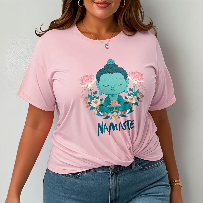 Nimara Ritual NAMASTE Buddha Lotus Meditation Tee T-shirt