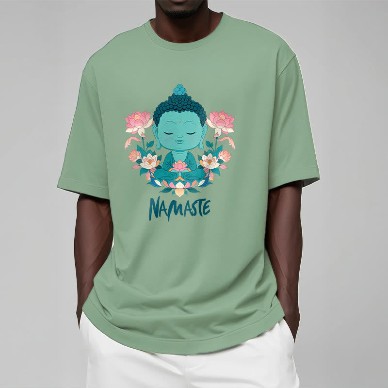 Nimara Ritual NAMASTE Buddha Lotus Meditation Tee T-shirt