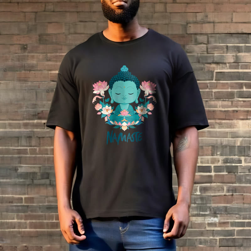 Nimara Ritual NAMASTE Buddha Lotus Meditation Tee T-shirt