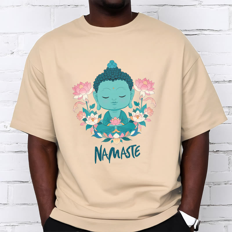 Nimara Ritual NAMASTE Buddha Lotus Meditation Tee T-shirt