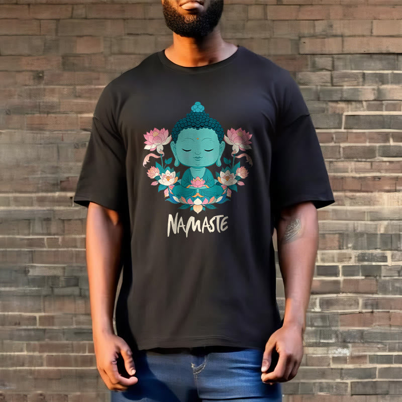 Nimara Ritual NAMASTE Buddha Lotus Meditation Tee T-shirt