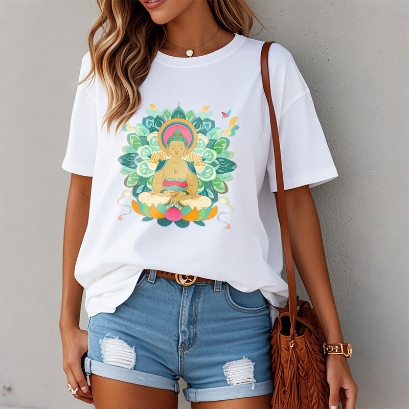 Nimara Ritual Butterfly Lotus Buddha-Inspired Tee T-shirt