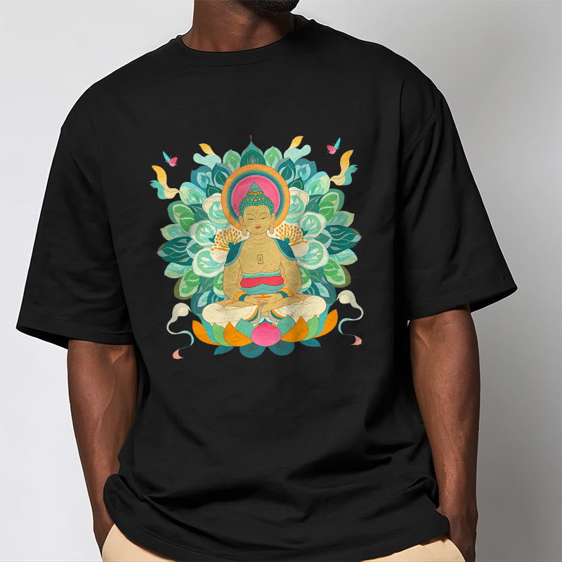 Nimara Ritual Butterfly Lotus Buddha-Inspired Tee T-shirt