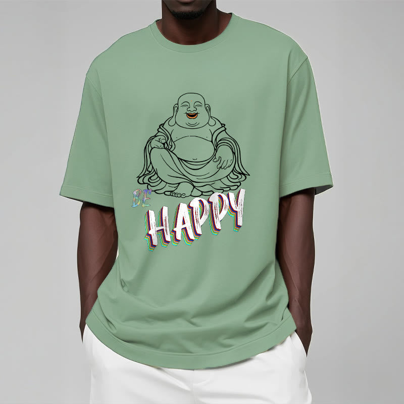 Nimara Ritual BE HAPPY Laughing Buddha Tee T-shirt