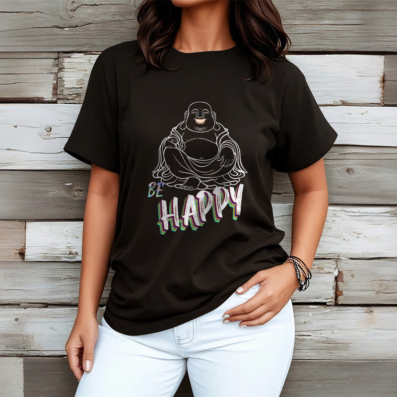 Nimara Ritual BE HAPPY Laughing Buddha Tee T-shirt